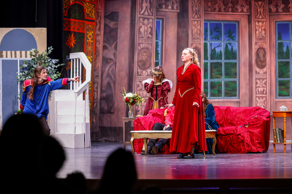 Junior high students performing during the play