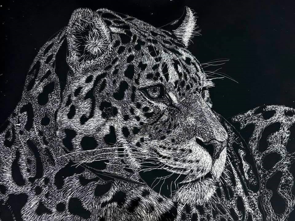 leopard scratch art