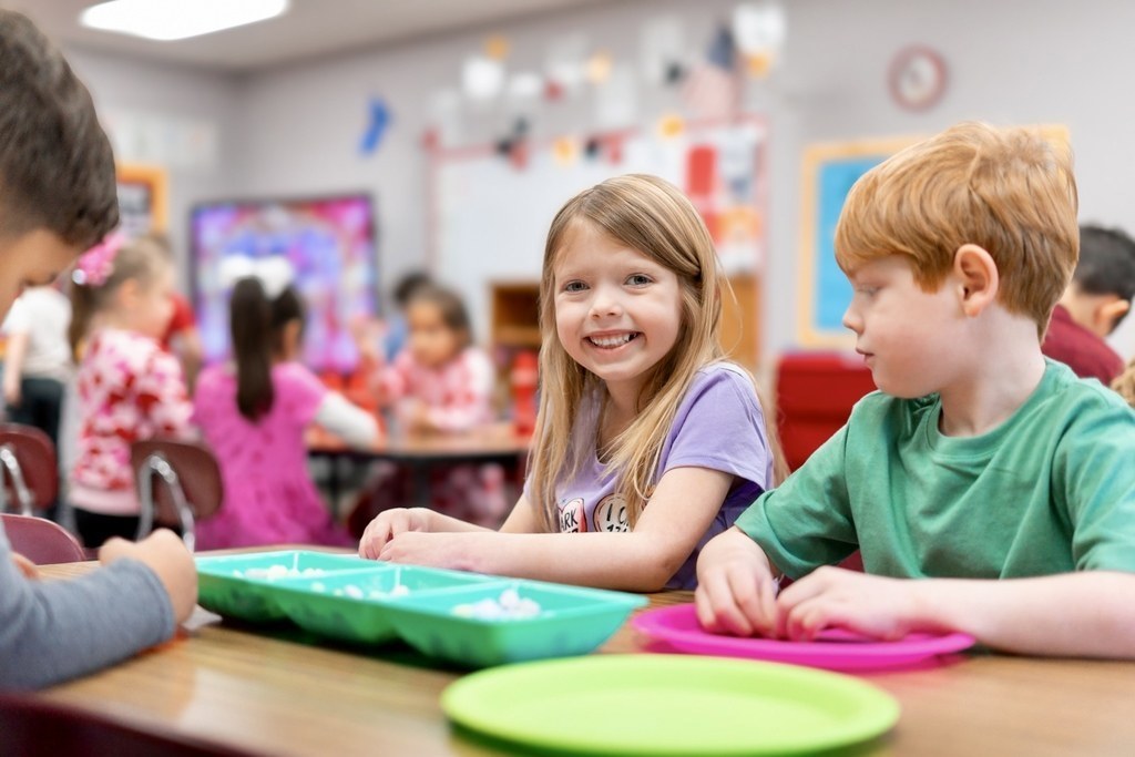 students at their valentines party 