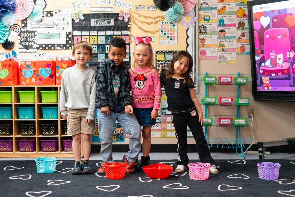 students at their valentines party 