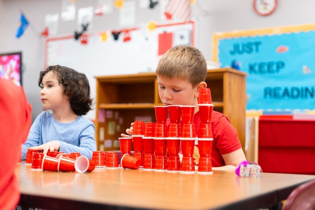 students at their valentines party 