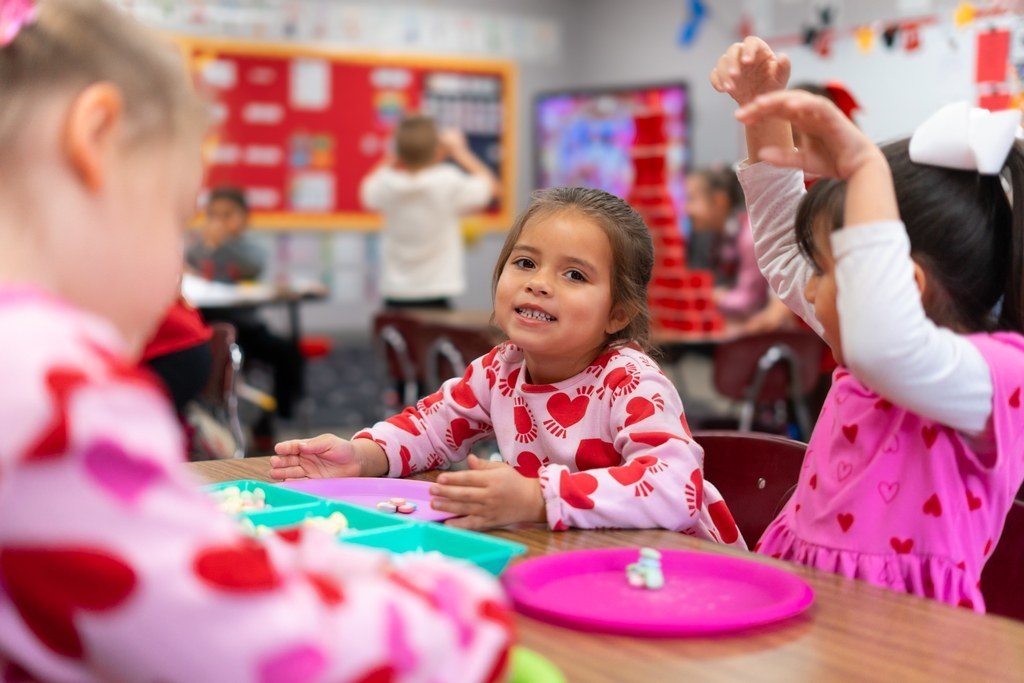 students at their valentines party 