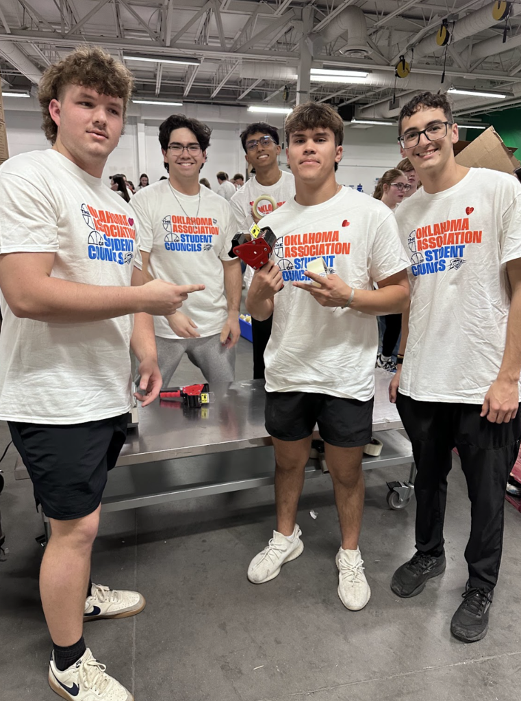 A day of service and fun for our Student Council!  Our Student Council members joined other student councils from across the state at the Regional Food Bank of Oklahoma to give back in a big way. Together, they packed 908 boxes of food, totaling 18,160 pounds — providing an incredible 15,133 meals for Oklahoma families in need.  After their hard work, students were rewarded with a night of basketball at a Oklahoma City Thunder game — and even had the opportunity to go down on the court!  We are so proud of these students for representing our school through leadership, service, and community impact.