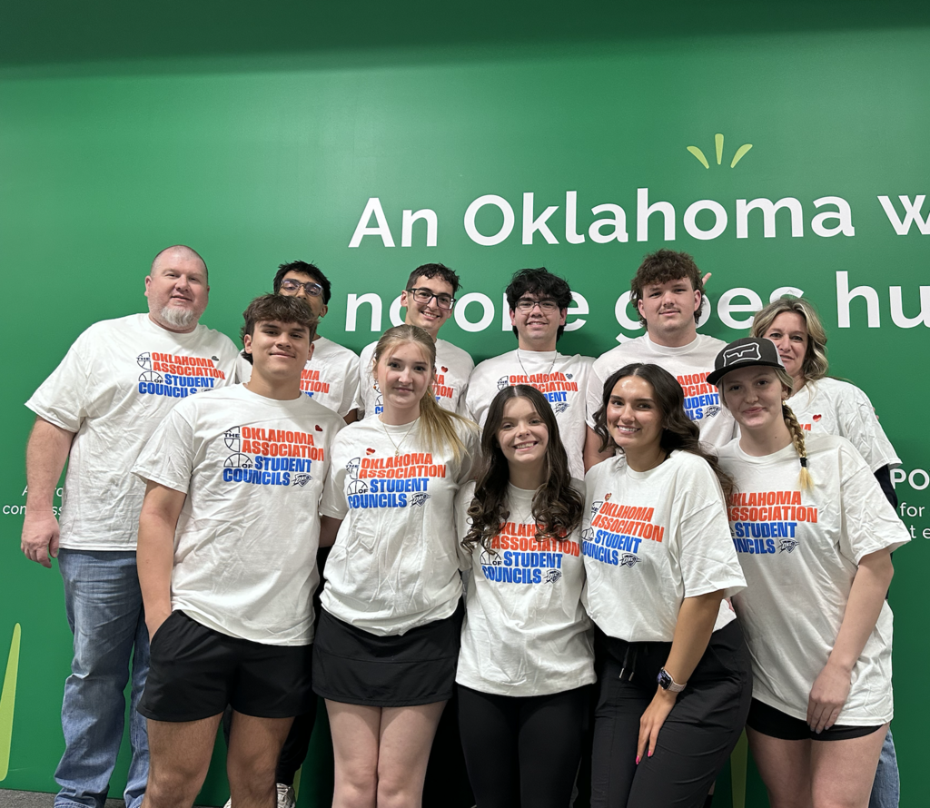 A day of service and fun for our Student Council!  Our Student Council members joined other student councils from across the state at the Regional Food Bank of Oklahoma to give back in a big way. Together, they packed 908 boxes of food, totaling 18,160 pounds — providing an incredible 15,133 meals for Oklahoma families in need.  After their hard work, students were rewarded with a night of basketball at a Oklahoma City Thunder game — and even had the opportunity to go down on the court!  We are so proud of these students for representing our school through leadership, service, and community impact.