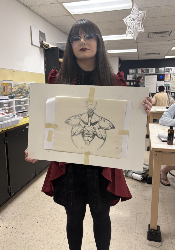 Students are discovering the exciting art of Batik! Batik is a fabric art technique where melted wax is applied to cloth to block out certain areas before dyeing. The wax is drawn on the fabric with a traditional tjanting tool, then the piece is hand painted. To reveal the final masterpiece, students remove the wax by ironing the fabric between sheets of newsprint and then washing away any remaining residue—unveiling bold contrasts, luminous color, and rich designs.