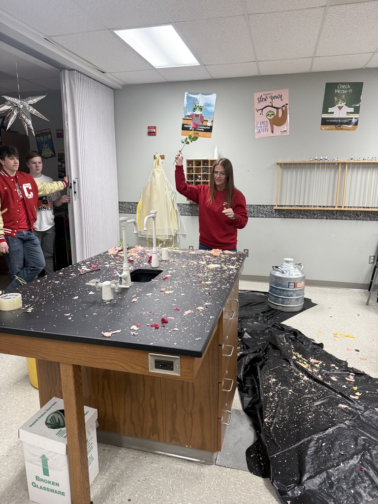 ❄️🌹 Love was definitely in the air — and in the lab!  This Valentine’s Day, Ms. Golbek's Chemistry students got hands-on with liquid nitrogen, exploring its unique physical properties in a super cool (literally!) way. Students spent the day freezing and smashing roses, seeing firsthand how extreme cold changes the world around us. 🧪✨  Even Principal Lee joined in on the fun, getting a front-row seat to the amazing science experiments and cheering on our young scientists. Laughter, learning, and a little bit of smashed petals made for a Valentine’s Day our students won’t forget!  Science has never been this thrilling — or this chilly!