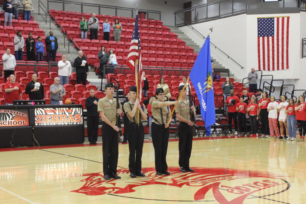 Junior R.O.T.C Cadets at Basketball Senior Night.