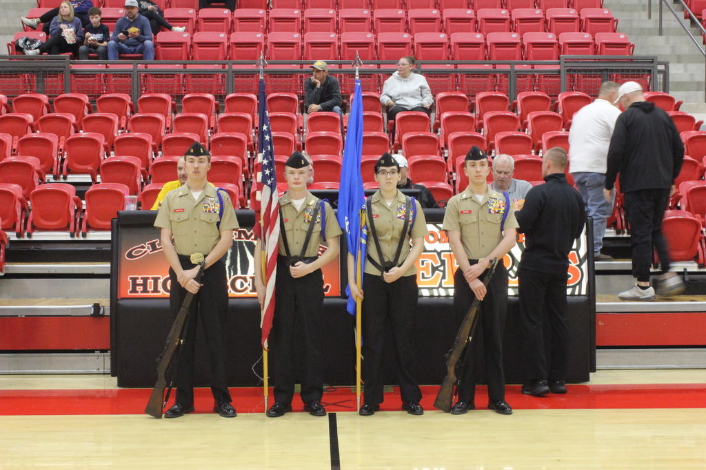 Junior R.O.T.C Cadets at Basketball Senior Night.