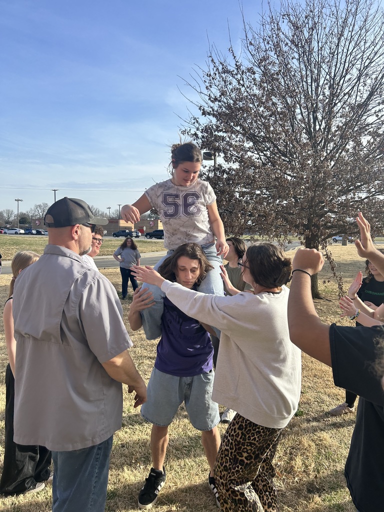Students working on executing a new move for the show Footloose