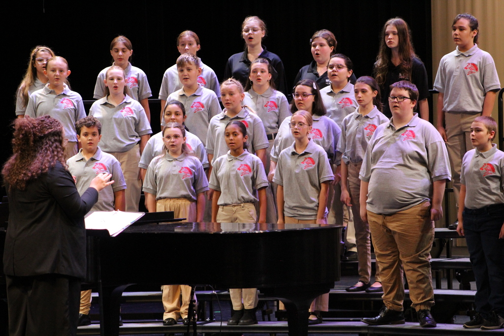 WRJH Beginning Choir on stage at their first concert