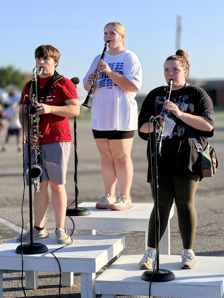 Students working on their solo's for the marching show 