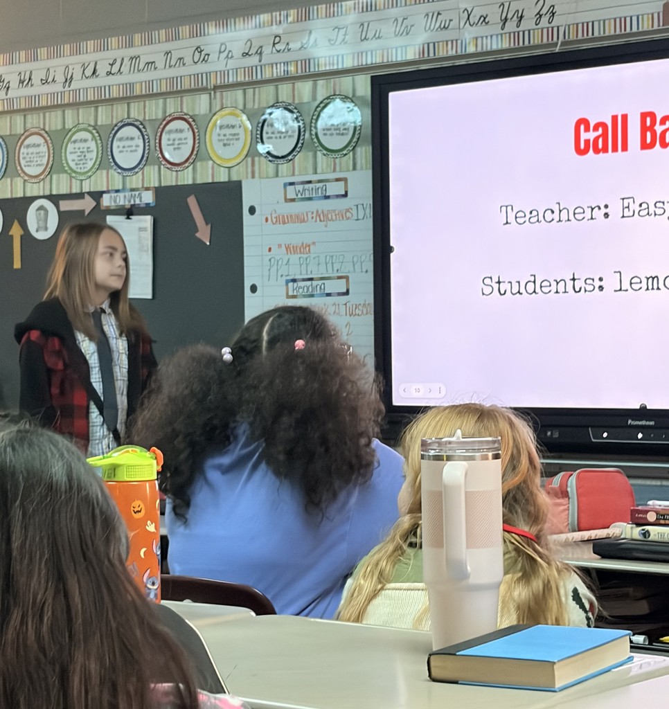 Student dressed as teacher
