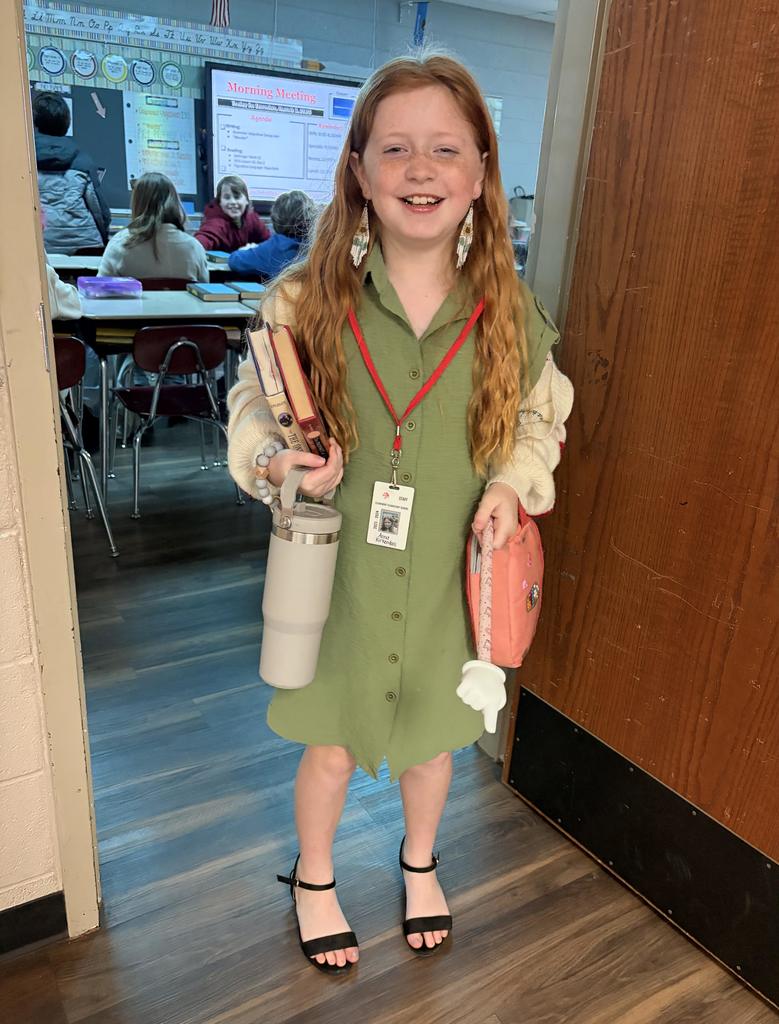 student dressed as teacher