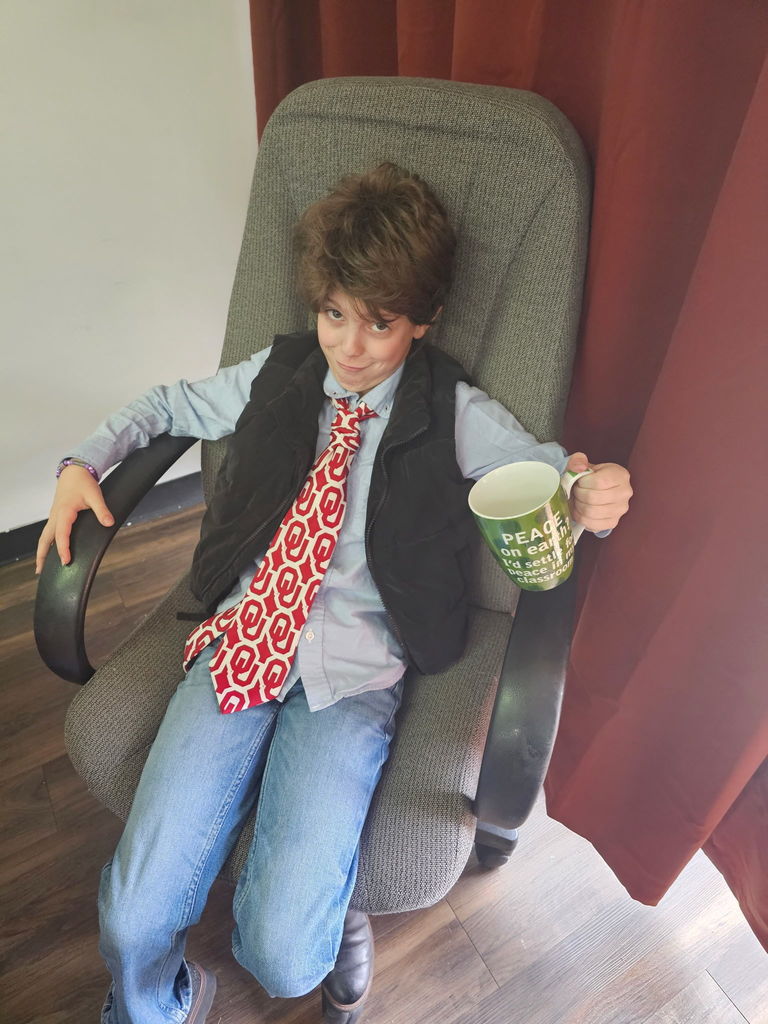 student dressed as teachers