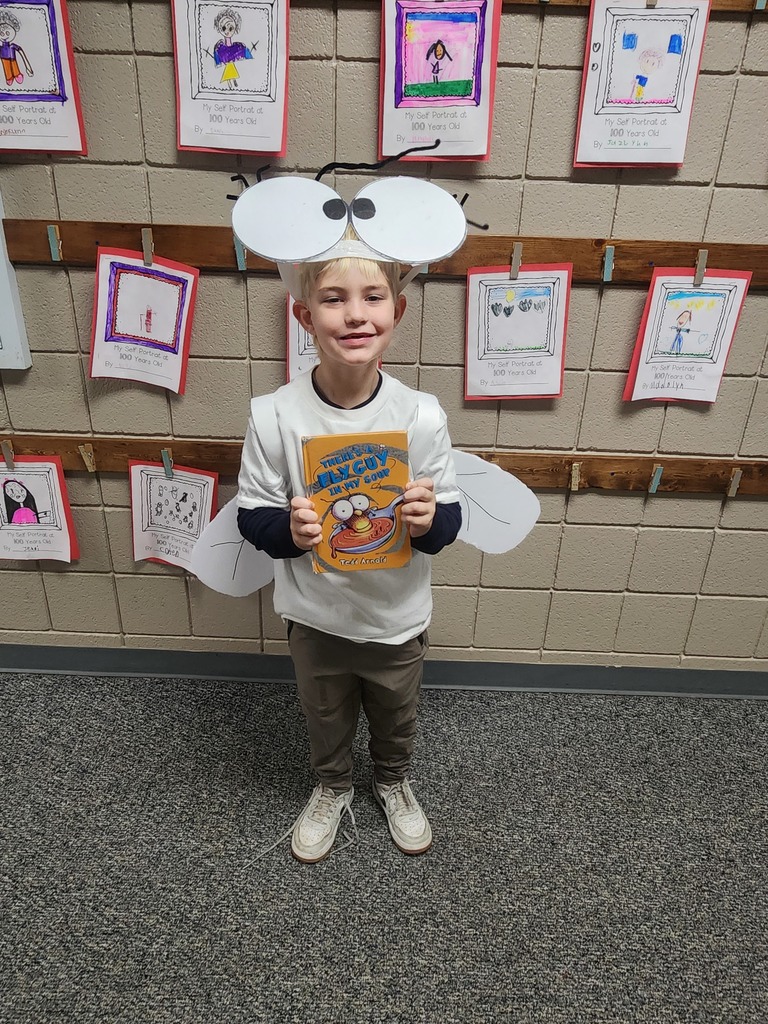 Student dressed as various book characters