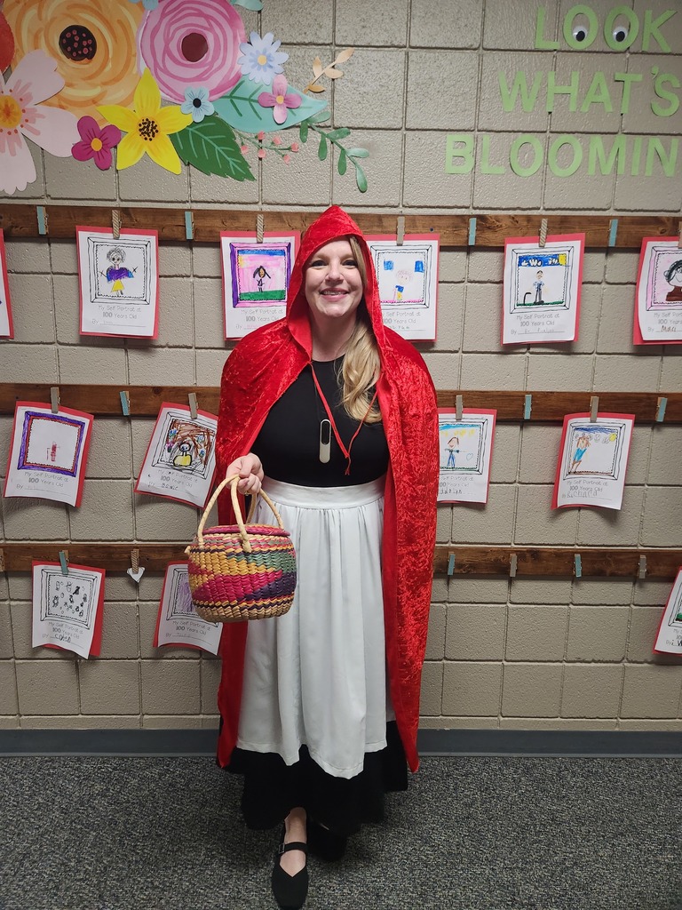 Teacher dressed as various book characters