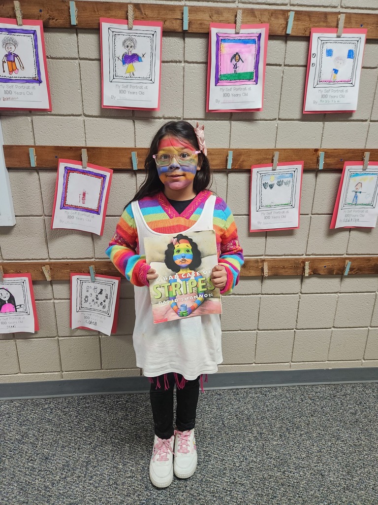 Student dressed as various book characters