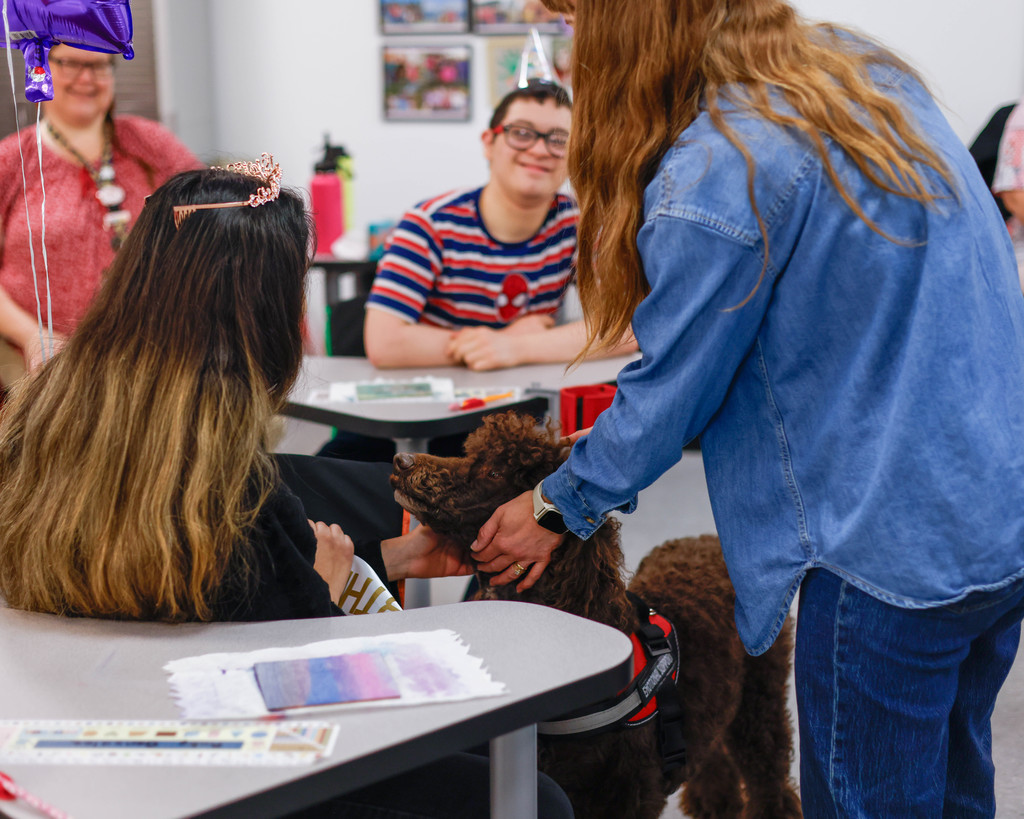 students with teddy 