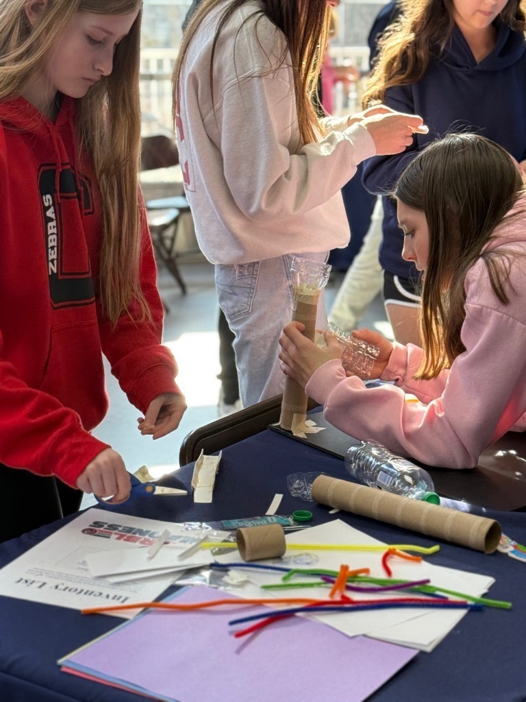 students with their marble structures
