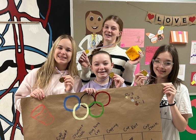 students in their educational olympics game