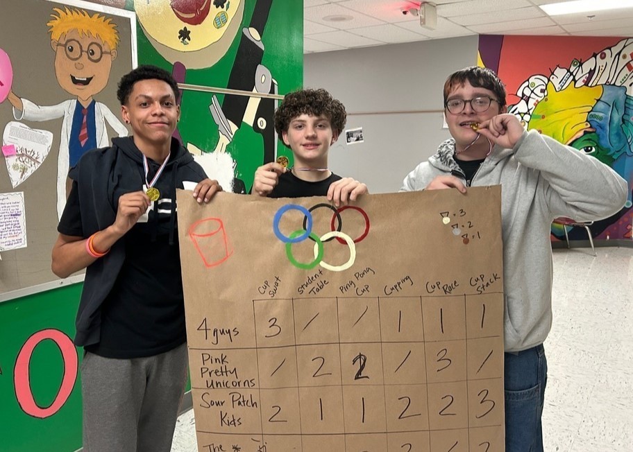 students in their educational olympics game