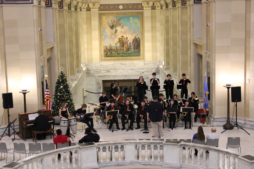 CHS Advanced Jazz Band playing at the state capitol 