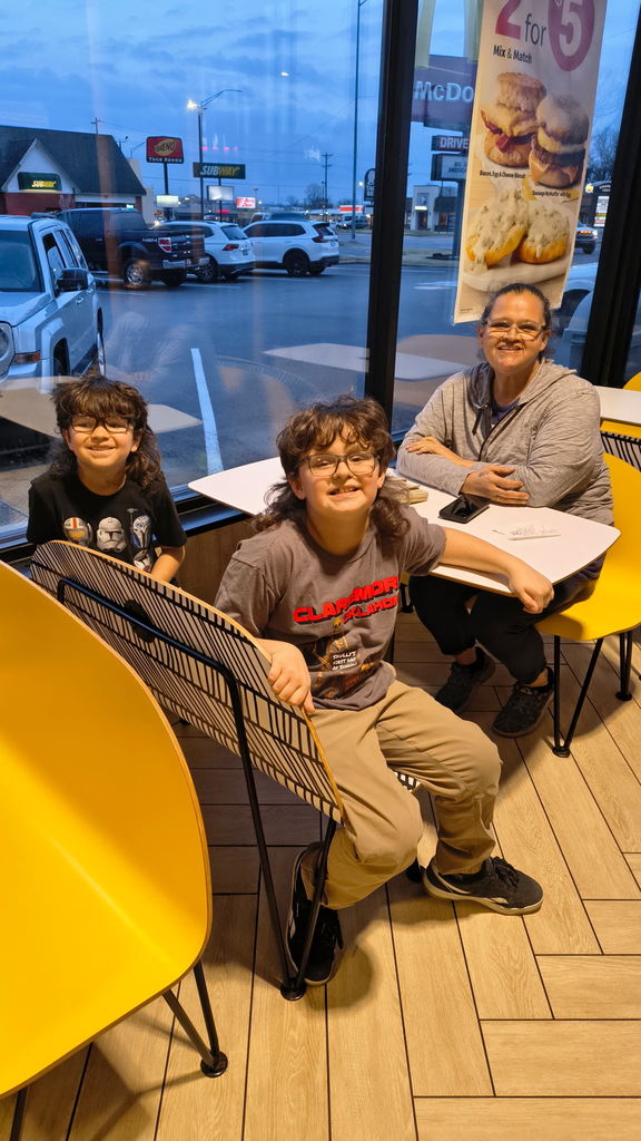 students and parent at mcdonalds