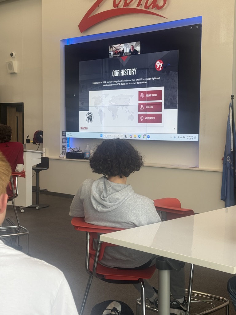 Our Aviation students recently had the opportunity to connect via Zoom with representatives from Spartan College of Aeronautics and Technology to learn more about pilot training and the many career paths available in the aviation industry.  Students gained valuable insight into aviation programs, training opportunities, and what it takes to pursue a future in flight and other aviation-related fields.