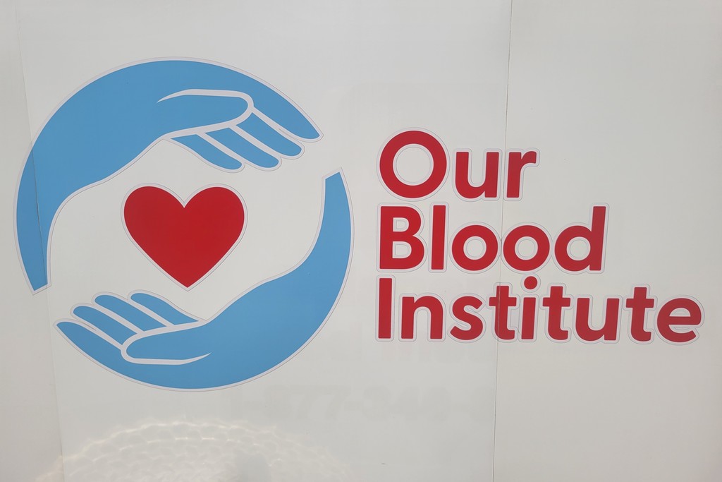 Our Blood Institute sign