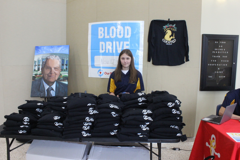 Claremore High School N.J.R.O.T.C. working the blood drive.
