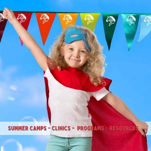 girl in red cap with logoed pennets behind her