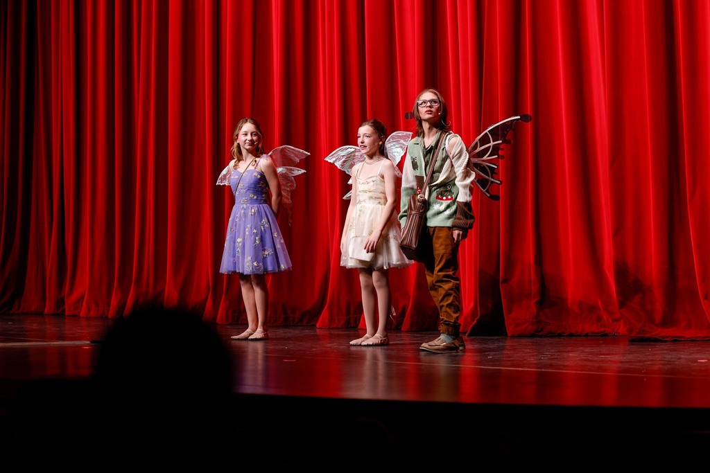 Students dressed as fairies on stage at the RPAC