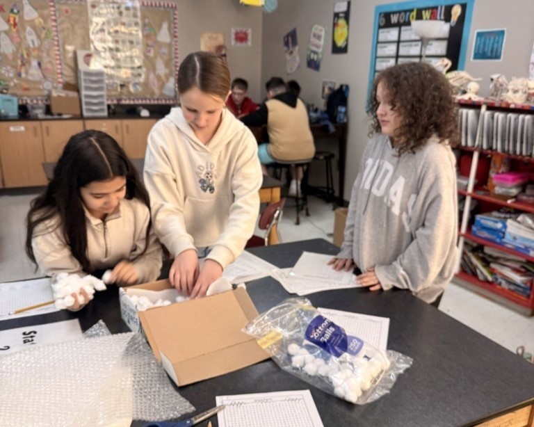 students in science class