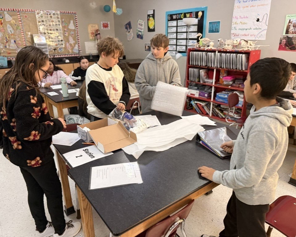 students in science class