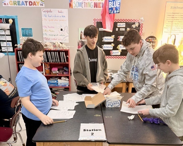 students in science class