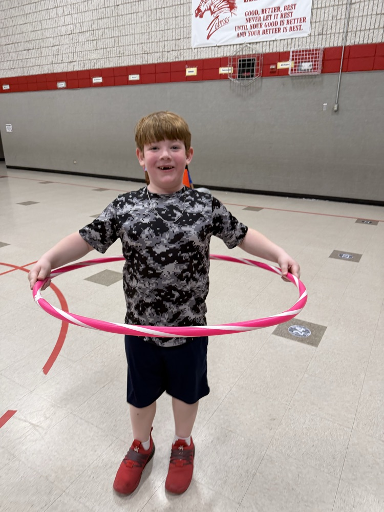 student using hoola hoop 