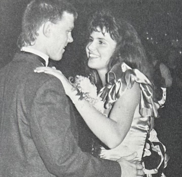 two teens slow dancing 