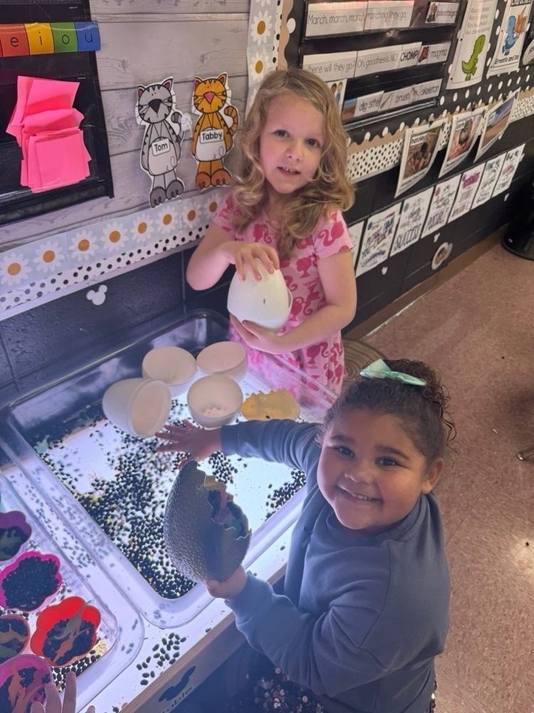 elementary students learning about dinosaurs.