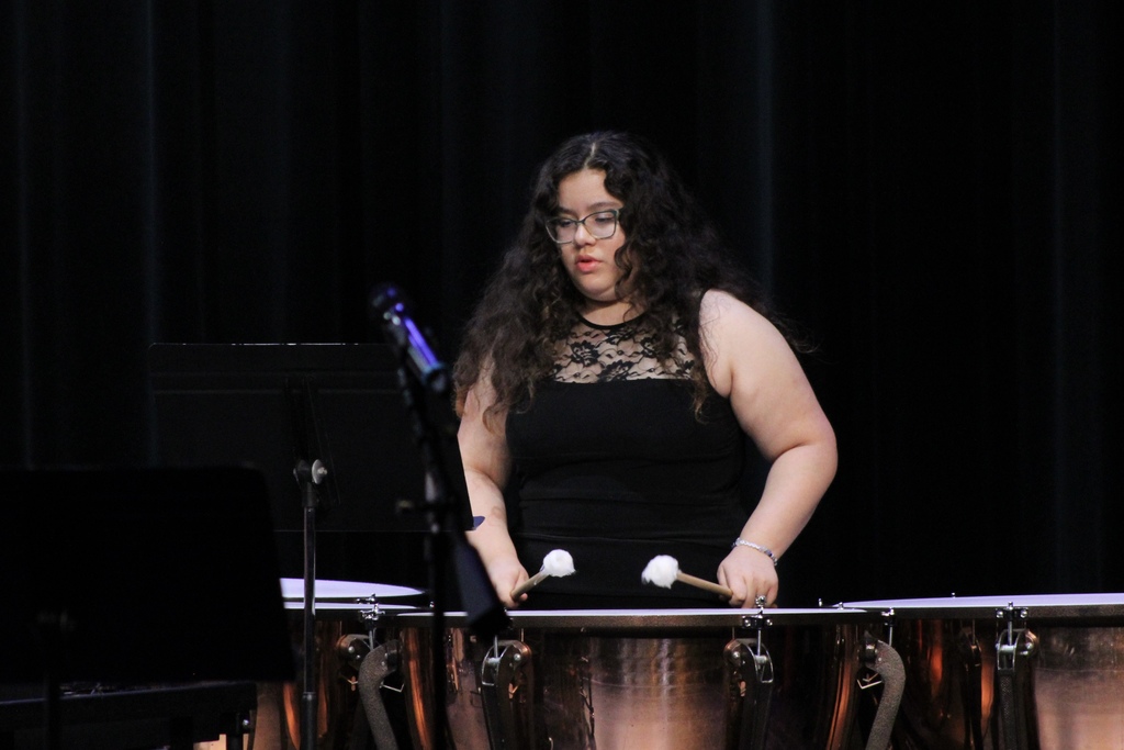 Junior high students focused on her music during the show.