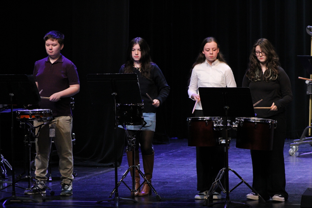 6th Grade students focused on their music.