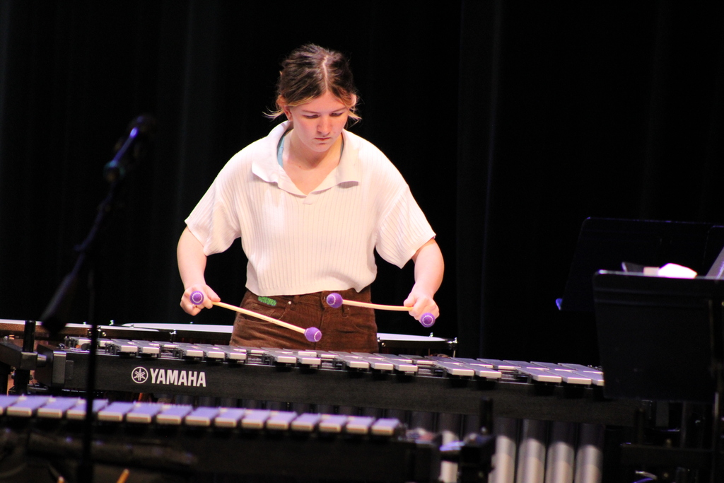 CHS Junior playing a solo at the percussion concert.