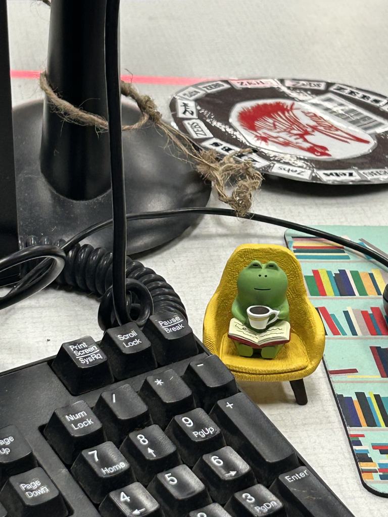 gift of a reading frog for librarian