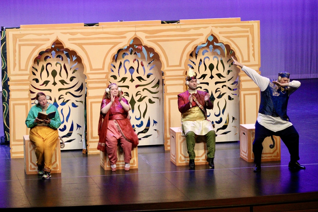 Monkey dancing on stage