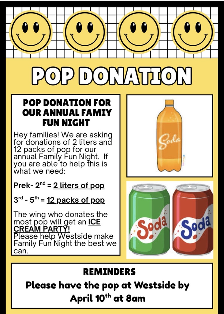 soda donation flyer