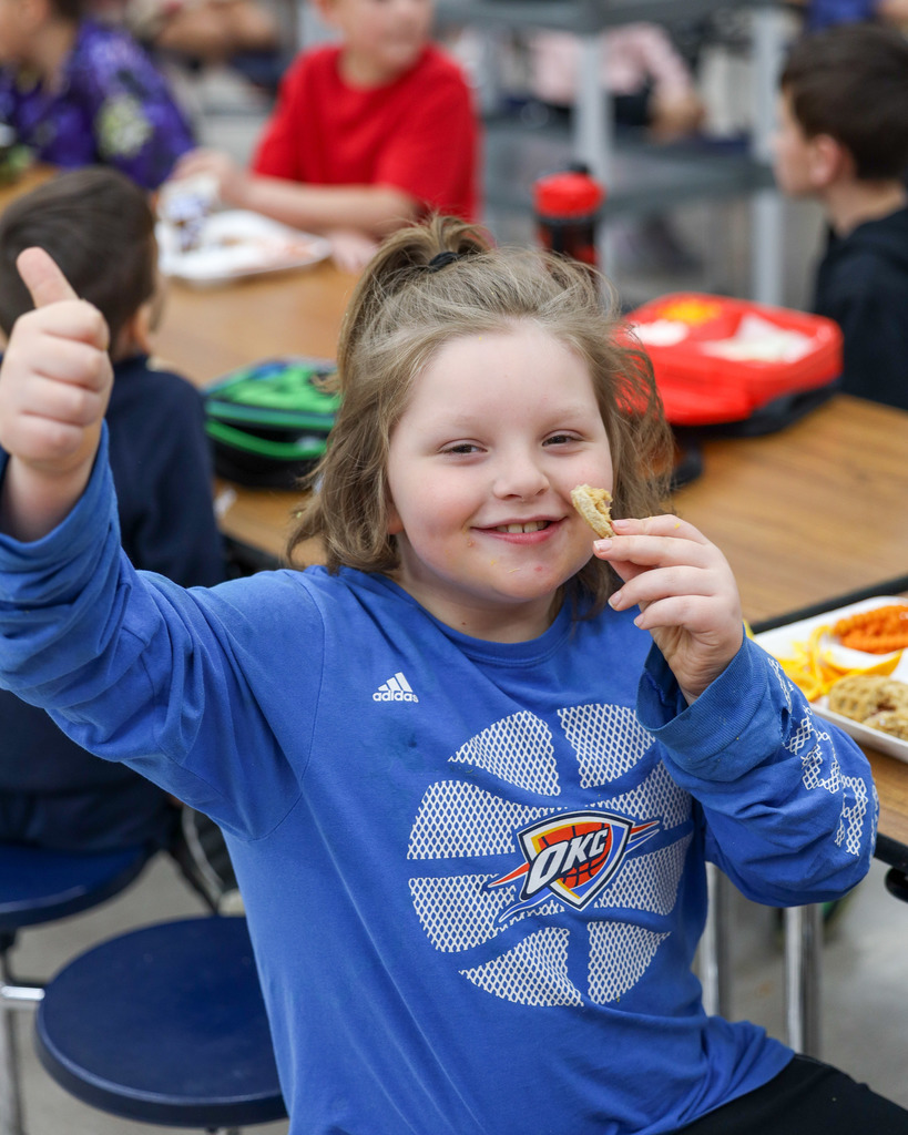 Elementary students trying Jicama