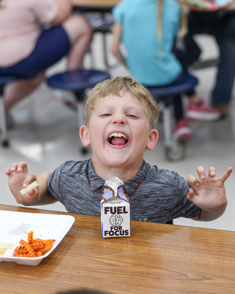 Elementary students trying Jicama