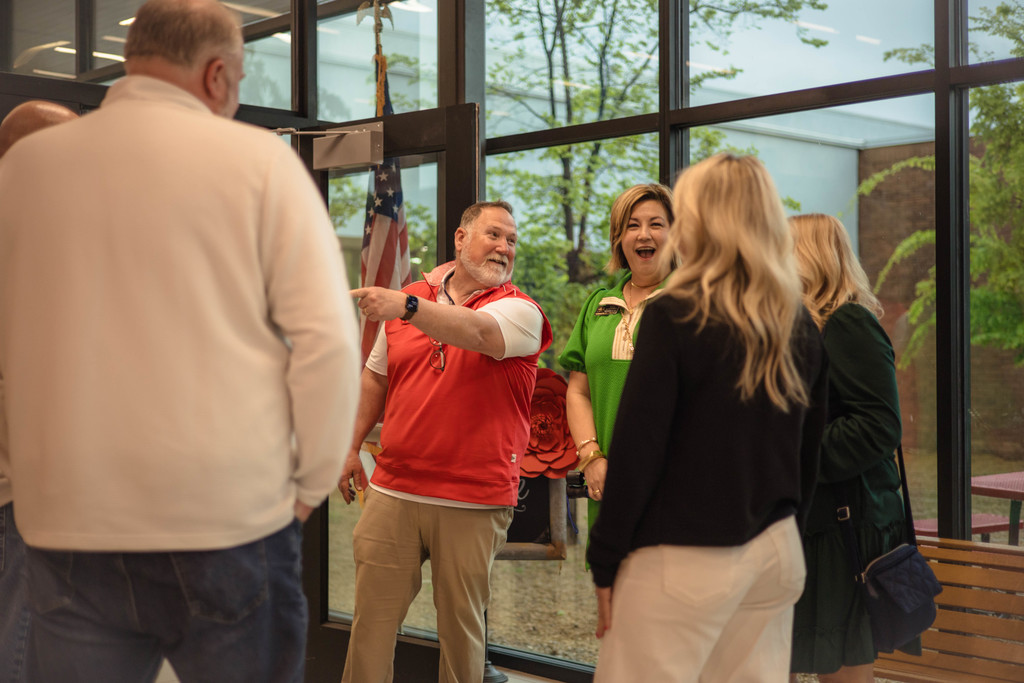 Mr. Frazier talking to staff