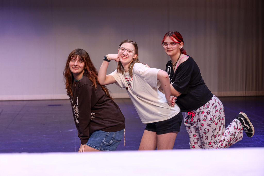 High school students at Footloose rehearsal.