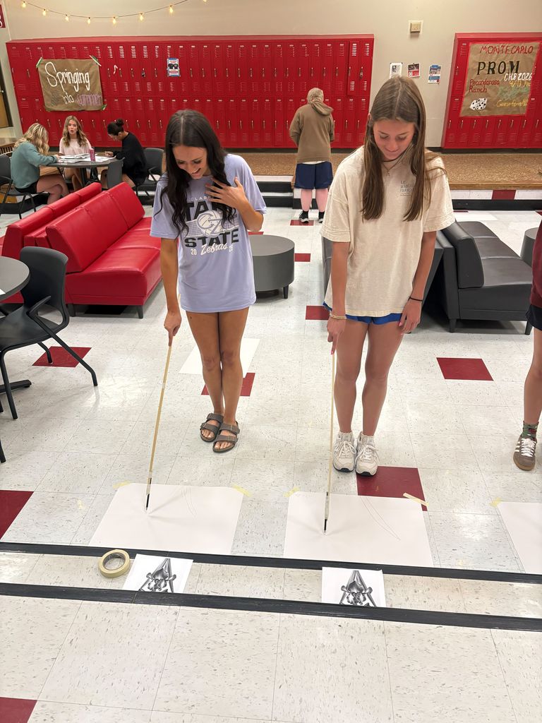 CHS Students working on an Art Challenge