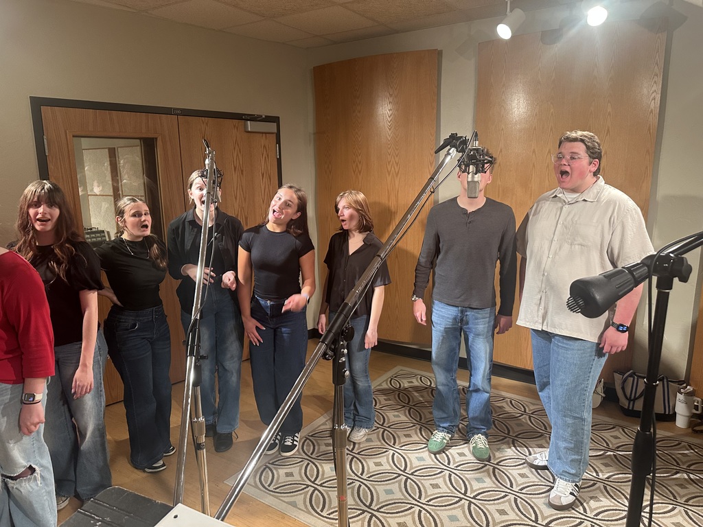 CHS Room 701 in the recording studio working on a song
